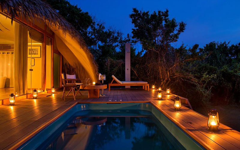 luxury holidays in Yala National Park Sri Lanka - Best hotels to stay in Yala Sri Lanka -  Hotels in Yala Sri Lanka -   Jetwing Yala Prices | Cinnamon Wild Prices - Yala Safari Packages - Uga Chena Huts Prices
